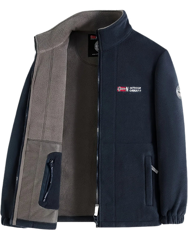 Men's Contrast-Lined Full Zip Fleece Jacket