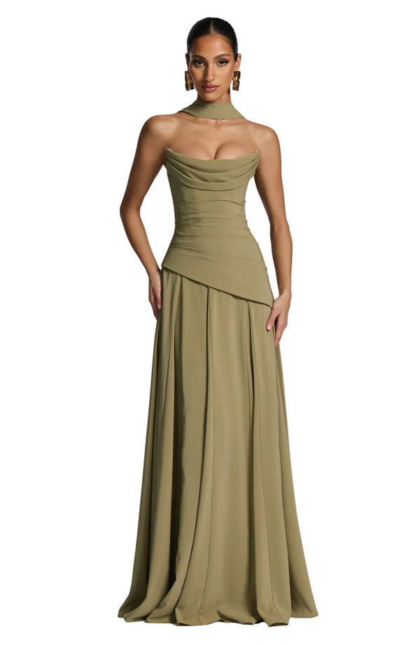 Women's Strapless Maxi Dress with Smooth Finish