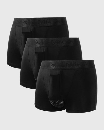 Men's 3 Pack Boxer Shorts with Front Pouch