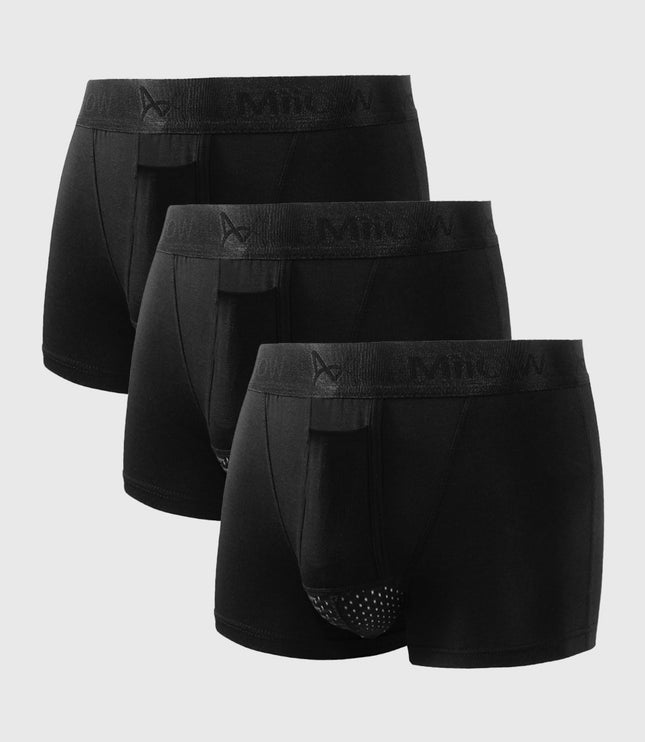 Men's 3 Pack Boxer Shorts with Front Pouch