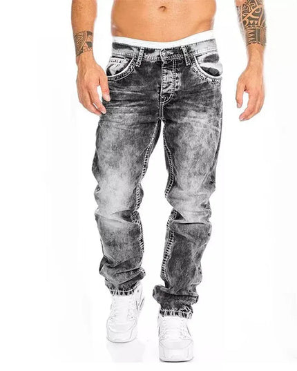 Men's Baggy Vintage Wash Wide Leg Loose Fit Denim Jeans