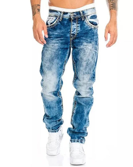 Men's Baggy Vintage Wash Wide Leg Loose Fit Denim Jeans
