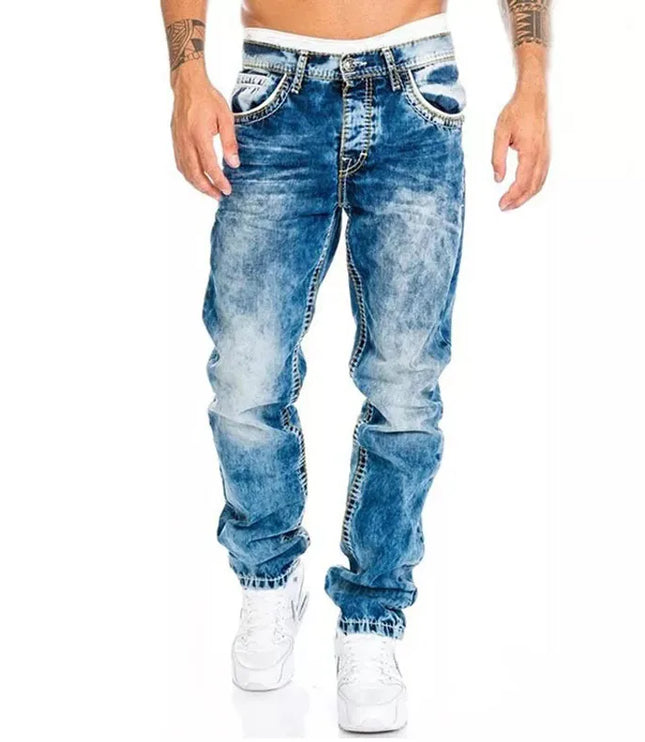 Jean large vintage à coupe ample et lavage usé pour homme