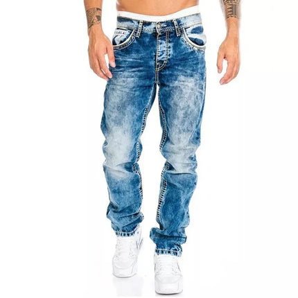 Men's Baggy Vintage Wash Wide Leg Loose Fit Denim Jeans