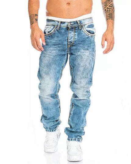 Men's Baggy Vintage Wash Wide Leg Loose Fit Denim Jeans