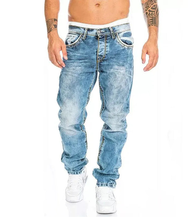 Jean large vintage à coupe ample et lavage usé pour homme