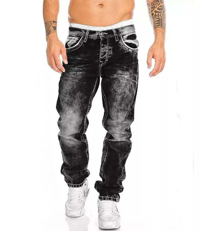 Jean large vintage à coupe ample et lavage usé pour homme
