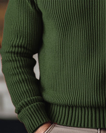 Men's Broad Rib Knitted Jumper with Roll Neck