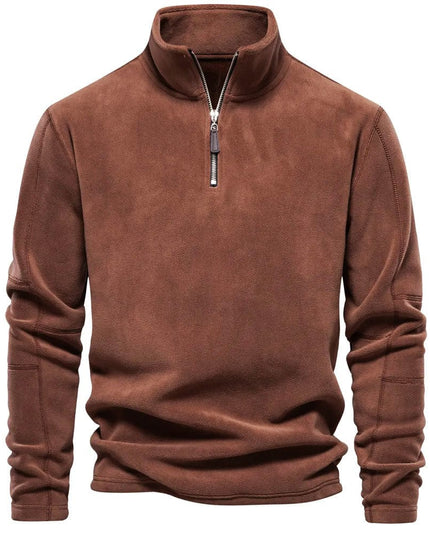 Men's Brushed Stand Collar Half-Zip Fleece