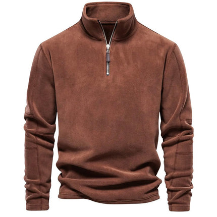 Men's Brushed Stand Collar Half-Zip Fleece