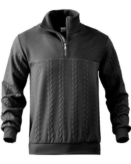 Men's Cable Knit Sweater Quarter-Zip Pullover