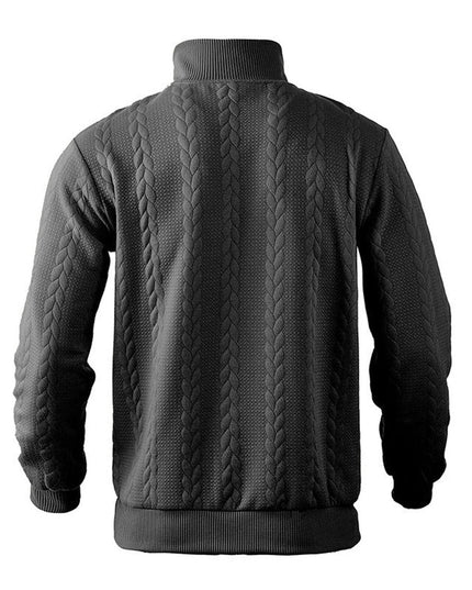 Men's Cable Knit Sweater Quarter-Zip Pullover