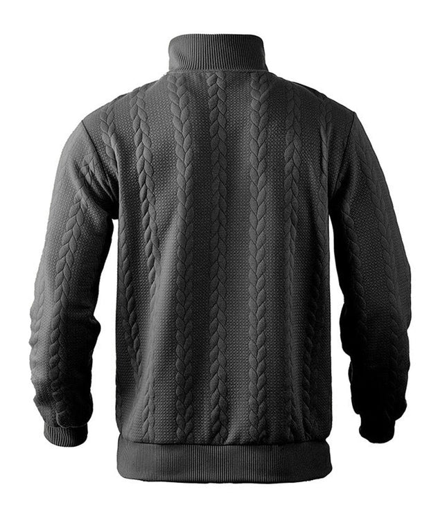 Men's Cable Knit Sweater Quarter-Zip Pullover