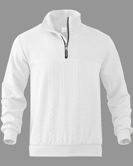 Men's Cable Knit Sweater Quarter-Zip Pullover