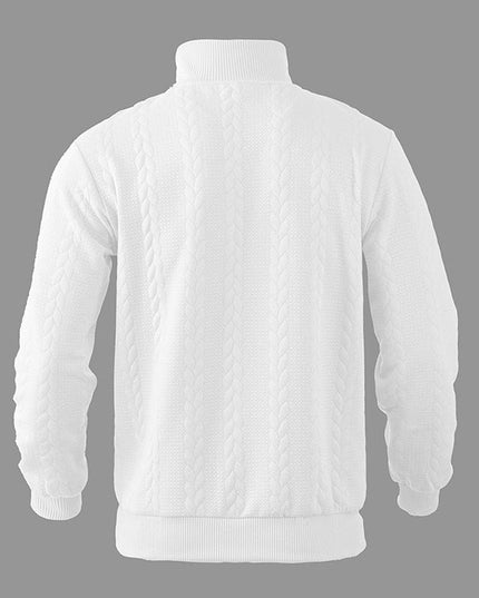 Men's Cable Knit Sweater Quarter-Zip Pullover