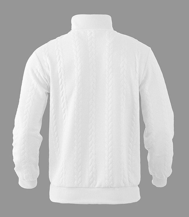 Men's Cable Knit Sweater Quarter-Zip Pullover