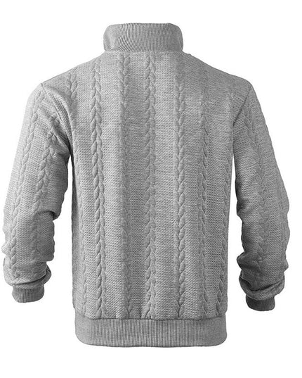Men's Cable Knit Sweater Quarter-Zip Pullover