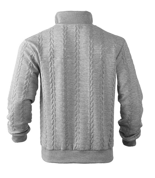 Men's Cable Knit Sweater Quarter-Zip Pullover