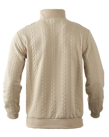 Men's Cable Knit Sweater Quarter-Zip Pullover
