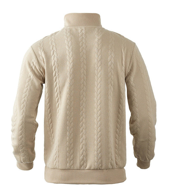 Men's Cable Knit Sweater Quarter-Zip Pullover