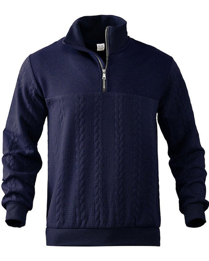 Men's Cable Knit Sweater Quarter-Zip Pullover