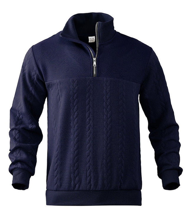 Men's Cable Knit Sweater Quarter-Zip Pullover