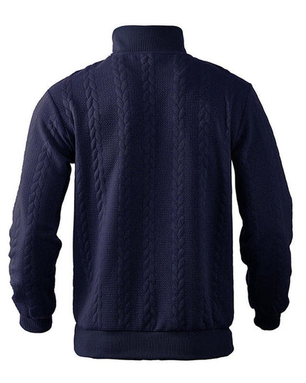 Men's Cable Knit Sweater Quarter-Zip Pullover