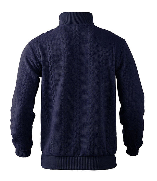 Men's Cable Knit Sweater Quarter-Zip Pullover