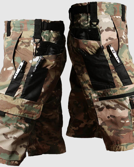 Short cargo camouflage pour homme, longueur genou, multi-poches, été