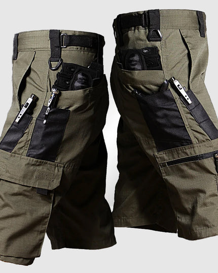 Short cargo camouflage pour homme, longueur genou, multi-poches, été