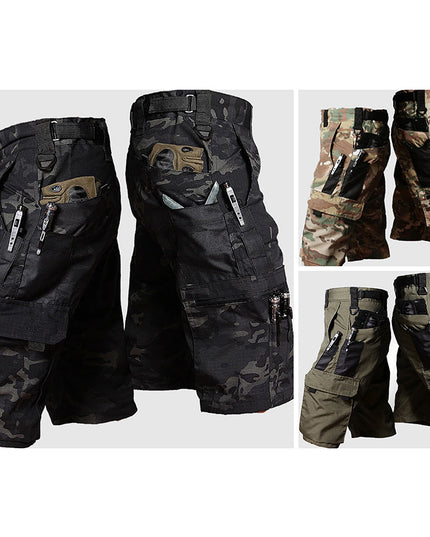 Short cargo camouflage pour homme, longueur genou, multi-poches, été