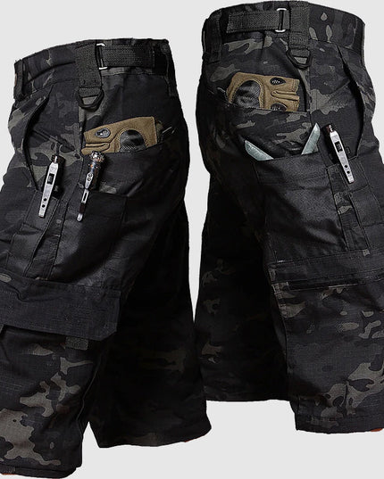 Short cargo camouflage pour homme, longueur genou, multi-poches, été
