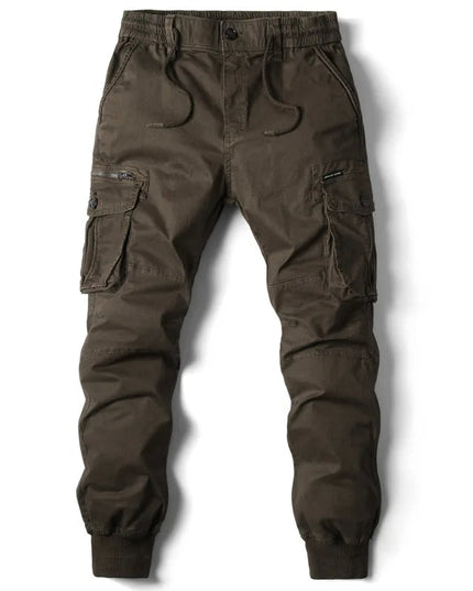 Pantalon jogger cargo pour homme avec multi-poches, cordon de serrage et coupe fuselée