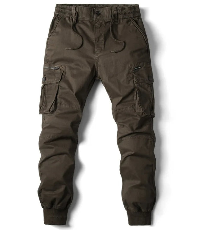 Pantalon jogger cargo pour homme avec multi-poches, cordon de serrage et coupe fuselée