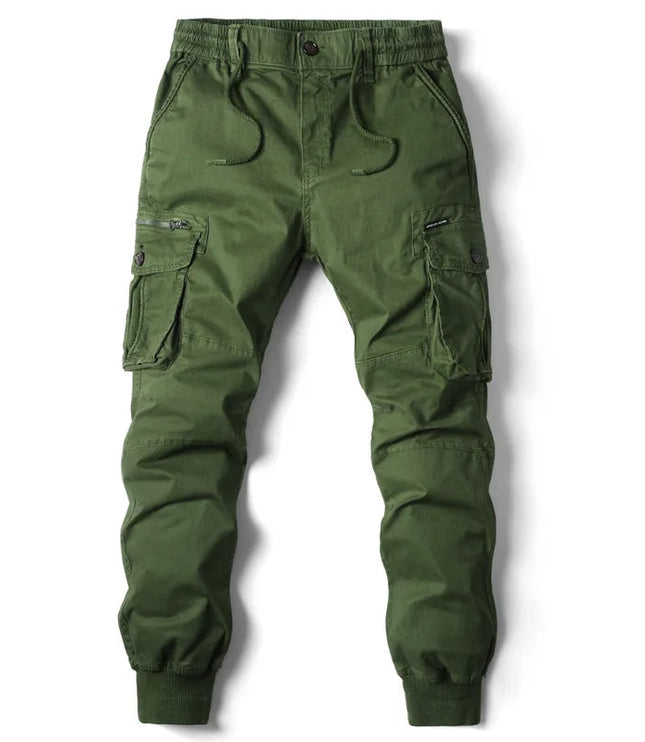Pantalon jogger cargo pour homme avec multi-poches, cordon de serrage et coupe fuselée