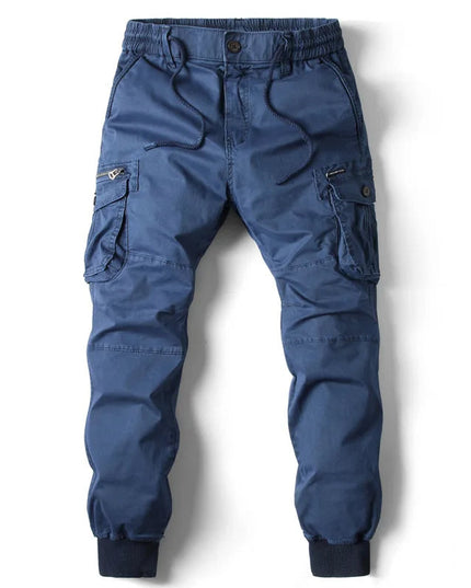 Pantalon jogger cargo pour homme avec multi-poches, cordon de serrage et coupe fuselée