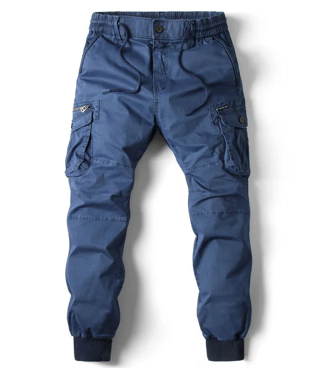 Pantalon jogger cargo pour homme avec multi-poches, cordon de serrage et coupe fuselée
