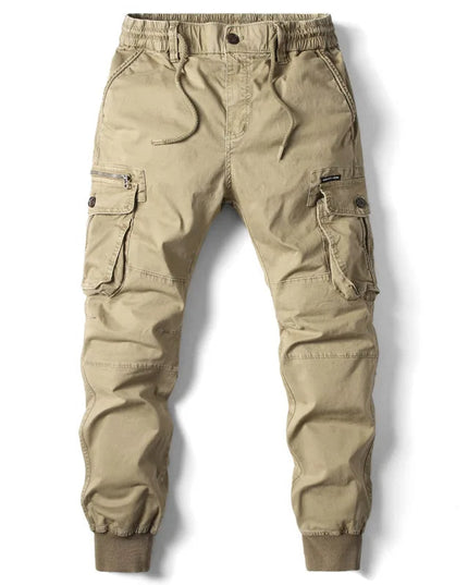 Pantalon jogger cargo pour homme avec multi-poches, cordon de serrage et coupe fuselée