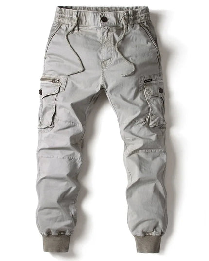 Pantalon jogger cargo pour homme avec multi-poches, cordon de serrage et coupe fuselée