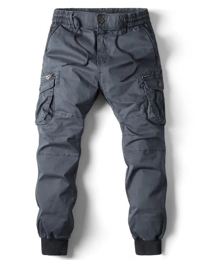 Pantalon jogger cargo pour homme avec multi-poches, cordon de serrage et coupe fuselée