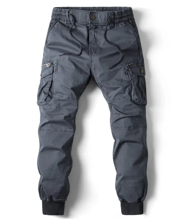 Pantalon jogger cargo pour homme avec multi-poches, cordon de serrage et coupe fuselée
