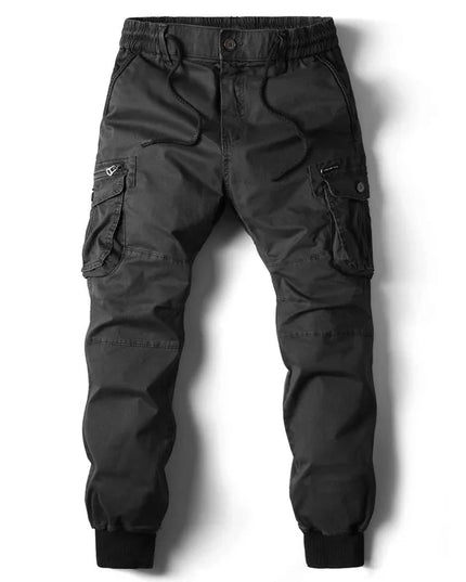 Pantalon jogger cargo pour homme avec multi-poches, cordon de serrage et coupe fuselée