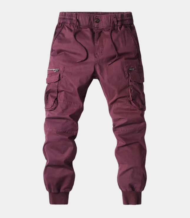Pantalon jogger cargo pour homme avec multi-poches, cordon de serrage et coupe fuselée