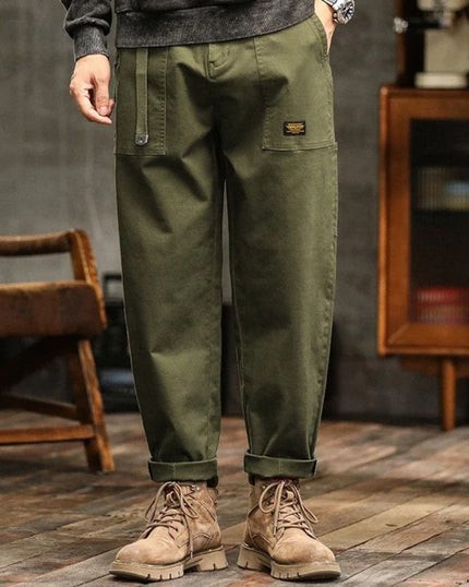 Pantalon cargo à jambe droite décontractée avec multi-poches pour homme, vêtement de travail