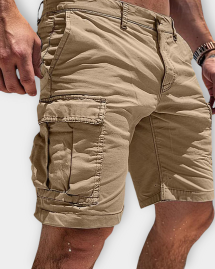 Short cargo longueur genou pour homme, multi-poches, coupe décontractée, été