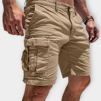 Short cargo longueur genou pour homme, multi-poches, coupe décontractée, été