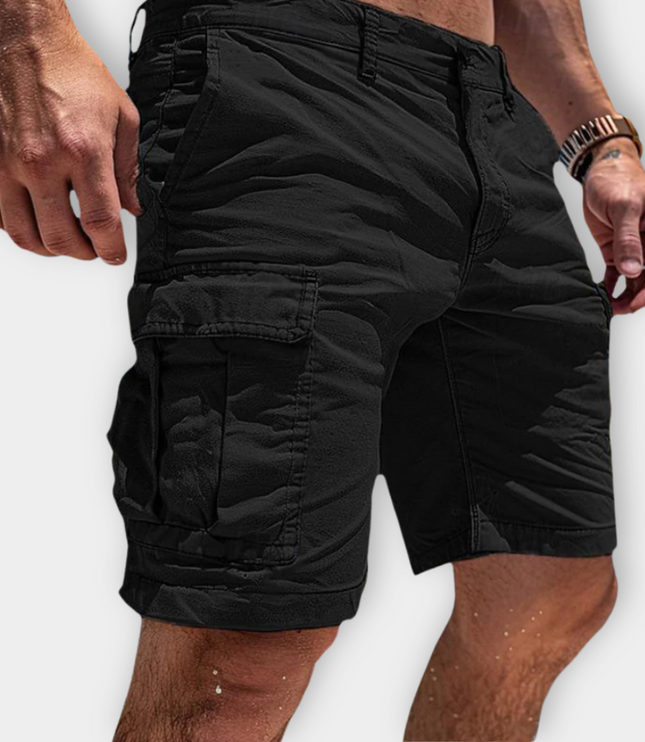 Short cargo longueur genou pour homme, multi-poches, coupe décontractée, été