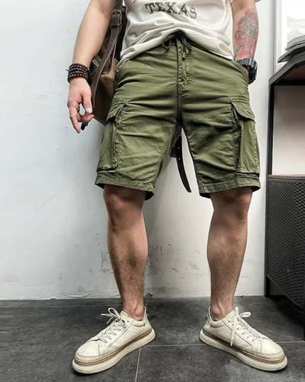 Shorts cargo d'été pour homme, multi-poches, longueur genou, coupe décontractée