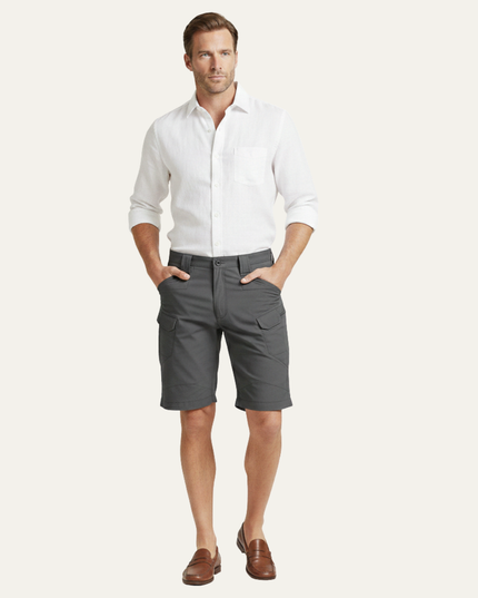 Shorts cargo d'été pour homme, coupe décontractée, multi-poches, longueur genou