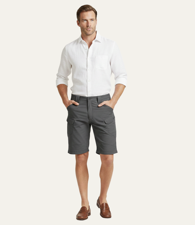 Shorts cargo d'été pour homme, coupe décontractée, multi-poches, longueur genou